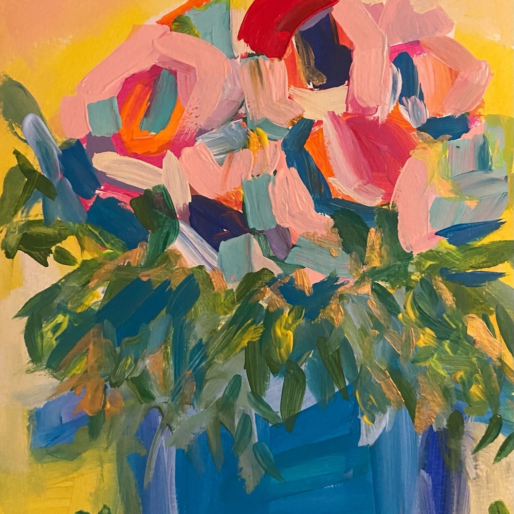Original floral acrylic painting